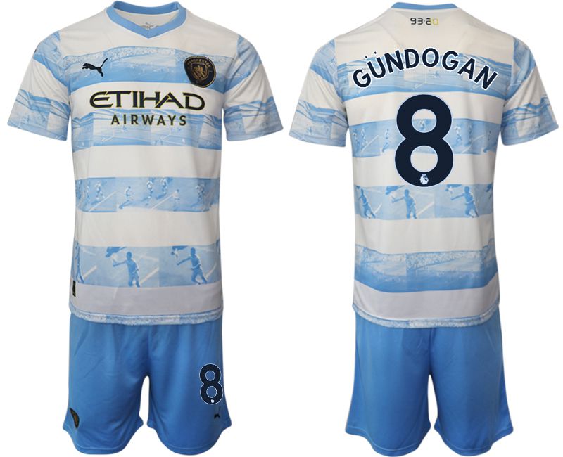 Men 2022-2023 Club Manchester City blue #8 Soccer Jersey->manchester city jersey->Soccer Club Jersey